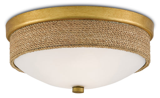 Currey and Company - 9999-0044 - Two Light Flush Mount - Natural/Dark Contemporary Gold Leaf