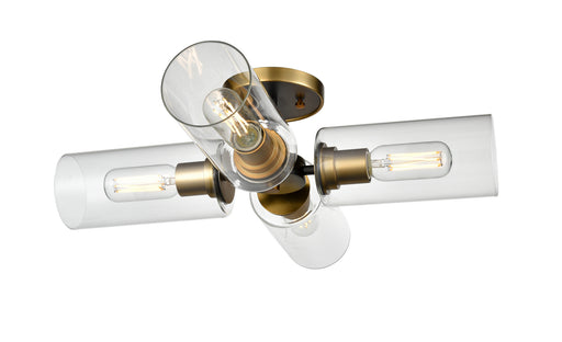 DVI Lighting - DVP24711BR+GR-CL - Four Light Semi-Flush Mount - Barker - Brass/Graphite w/ Clear Glass