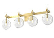 DVI Lighting - DVP27044VBR-CL - Four Light Vanity - Courcelette - Venetian Brass w/ Clear Glass