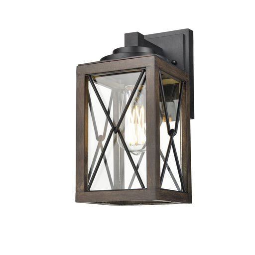 DVI Lighting - DVP43371BK+IW-CL - One Light Outdoor Wall Sconce - County Fair Outdoor - Black/Ironwood On Metal
