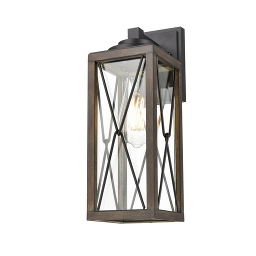 DVI Lighting - DVP43372BK+IW-CL - One Light Outdoor Wall Sconce - County Fair Outdoor - Black/Ironwood On Metal