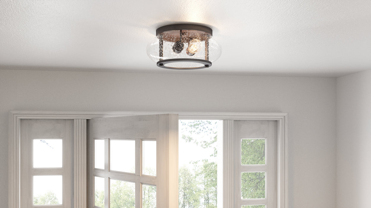 Two Light Flush Mount from the Trilogy collection in Old Bronze finish