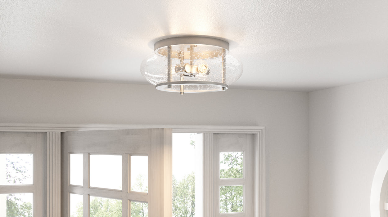 Three Light Flush Mount from the Trilogy collection in Brushed Nickel finish