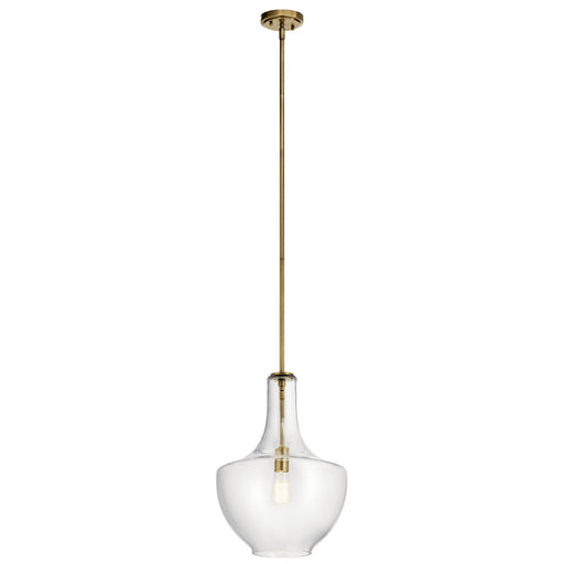 Kichler - 42046NBR - One Light Pendant - Everly - Natural Brass