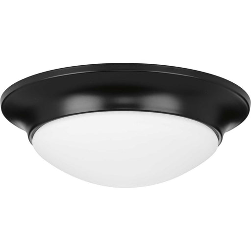 Progress Lighting - P350146-031 - One Light Flush Mount - Etched Glass Close-to-Ceiling - Black