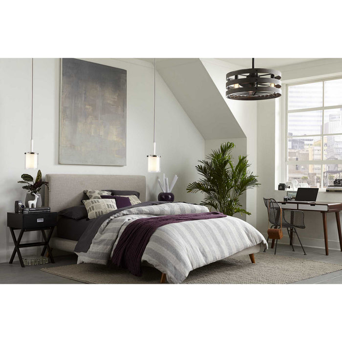 One Light Mini Pendant from the Mast collection in Brushed Nickel finish