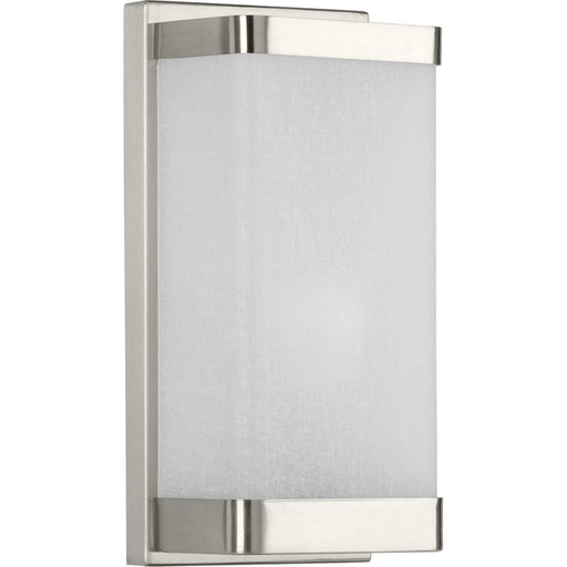 Progress Lighting - P710072-009 - One Light Wall Sconce - Linen Glass Sconce - Brushed Nickel