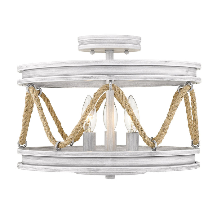 Three Light Semi-Flush Mount from the Chatham collection in Gray Driftwood finish