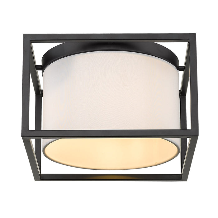 Two Light Flush Mount from the Manhattan collection in Matte Black finish