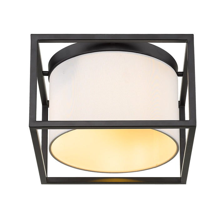Two Light Flush Mount from the Manhattan collection in Matte Black finish