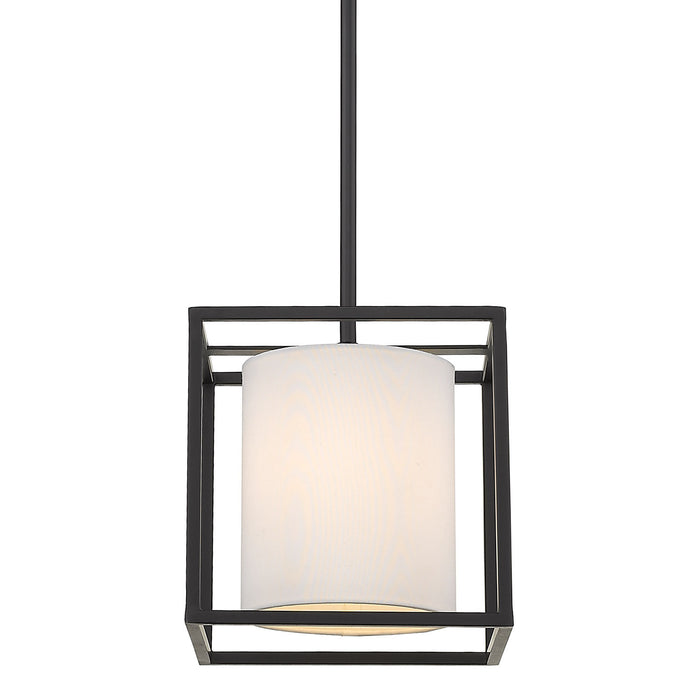 One Light Mini Pendant from the Manhattan collection in Matte Black finish