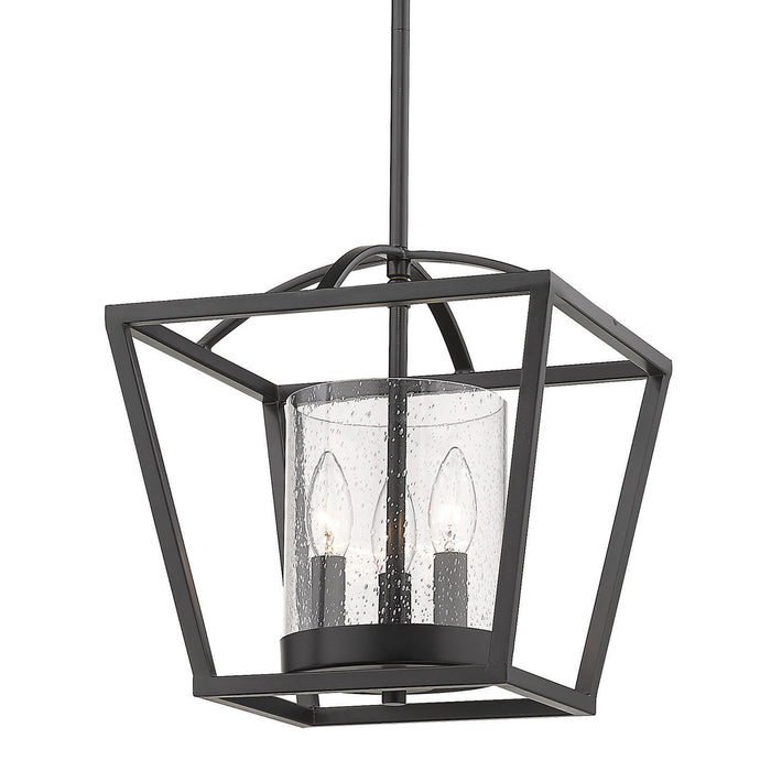 Three Light Semi-Flush Mount from the Mercer collection in Matte Black finish