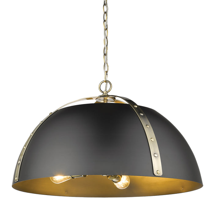 Five Light Pendant from the Aldrich collection in Aged Brass finish
