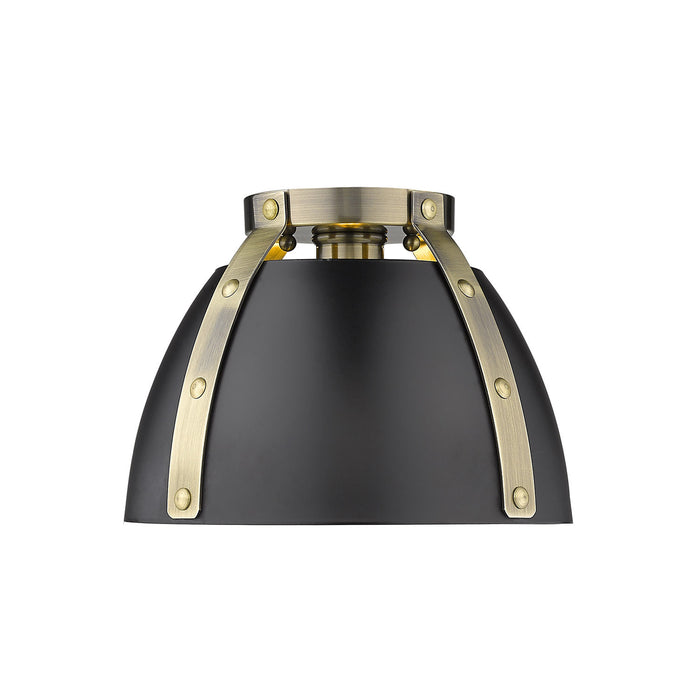One Light Flush Mount from the Aldrich collection in Aged Brass finish