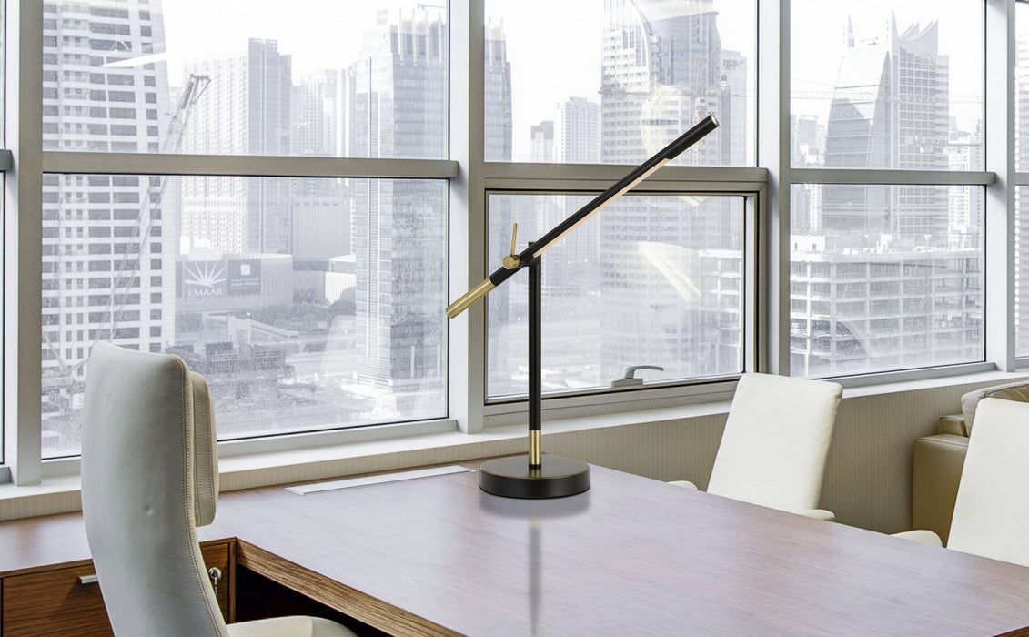 LED Desk Lamp from the Virton collection in Black/Antique Brass finish