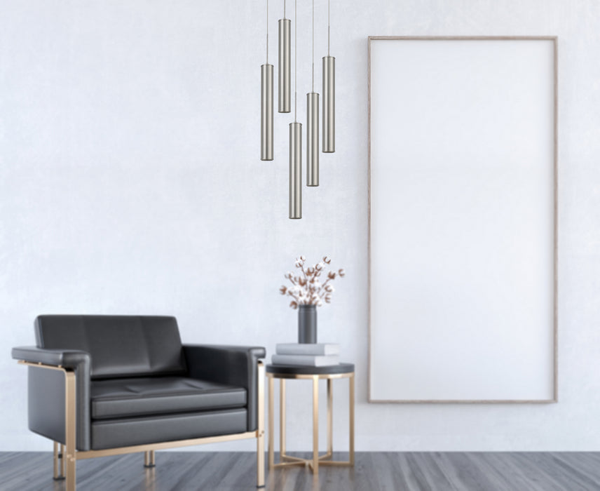 LED Pendant from the Melini collection in Brushed Steel finish