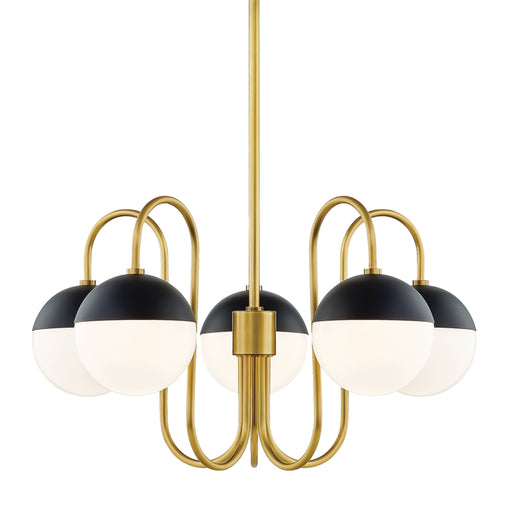 Mitzi - H344805-AGB/BK - Five Light Chandelier - Renee