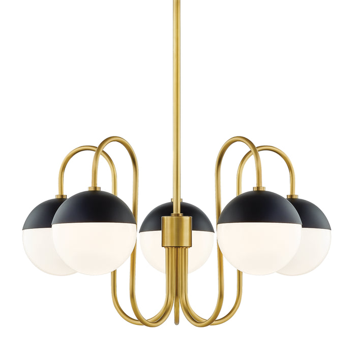 Mitzi - H344805-AGB/BK - Five Light Chandelier - Renee