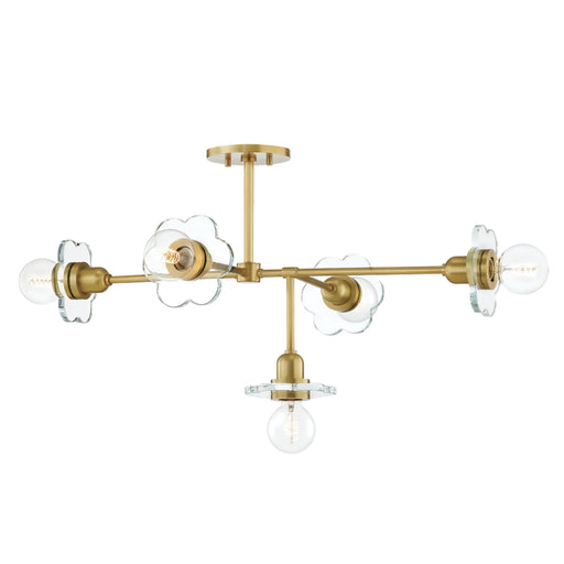 Mitzi - H357805-AGB - Five Light Chandelier - Alexa