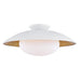 Mitzi - H368601L-WH/GL - One Light Semi Flush Mount - Cadence