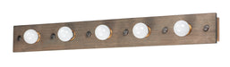 Maxim - 25244WWDAB - Five Light Bath Vanity - Plank - Weathered Wood / Antique Brass