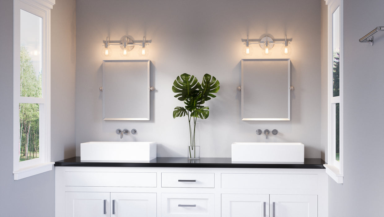 Three Light Bath Fixture from the Andrews collection in Polished Chrome finish
