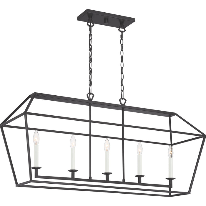 Five Light Island Chandelier from the Aviary collection in Palladian Bronze finish