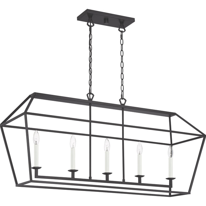 Five Light Island Chandelier from the Aviary collection in Palladian Bronze finish