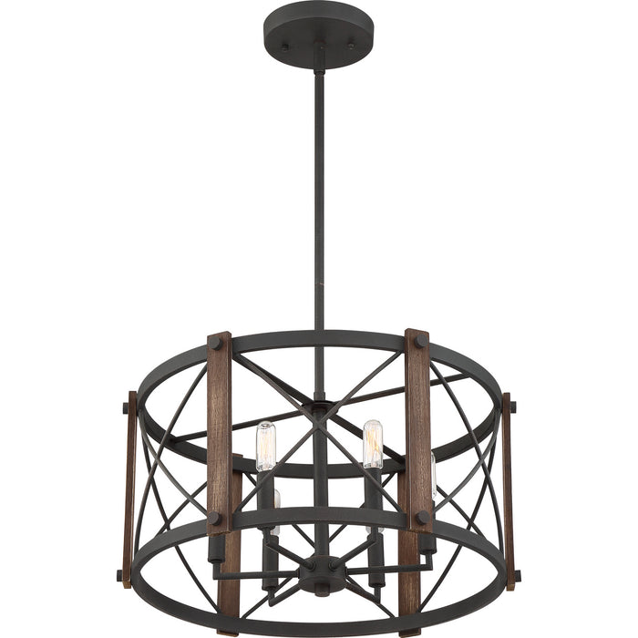 Six Light Pendant from the Baron collection in Marcado Black finish