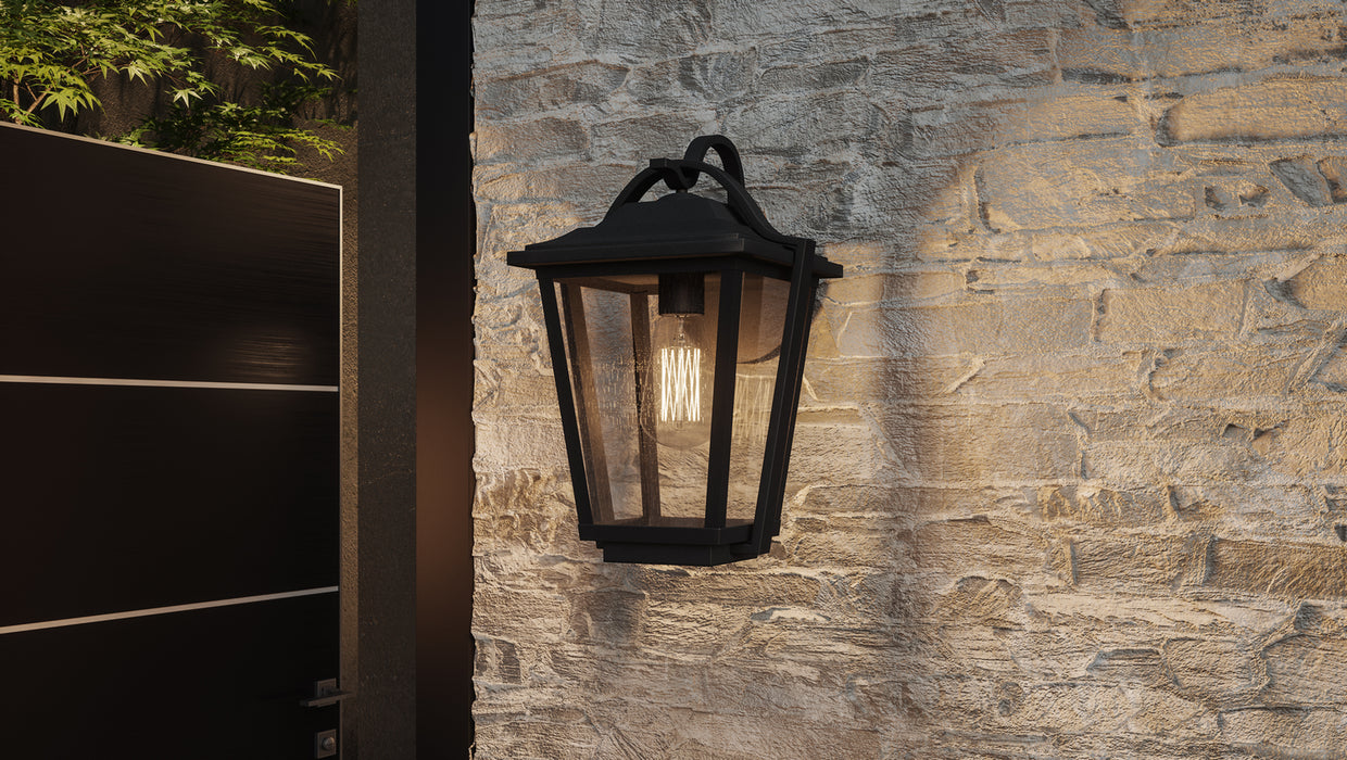 One Light Outdoor Wall Lantern from the Darius collection in Earth Black finish