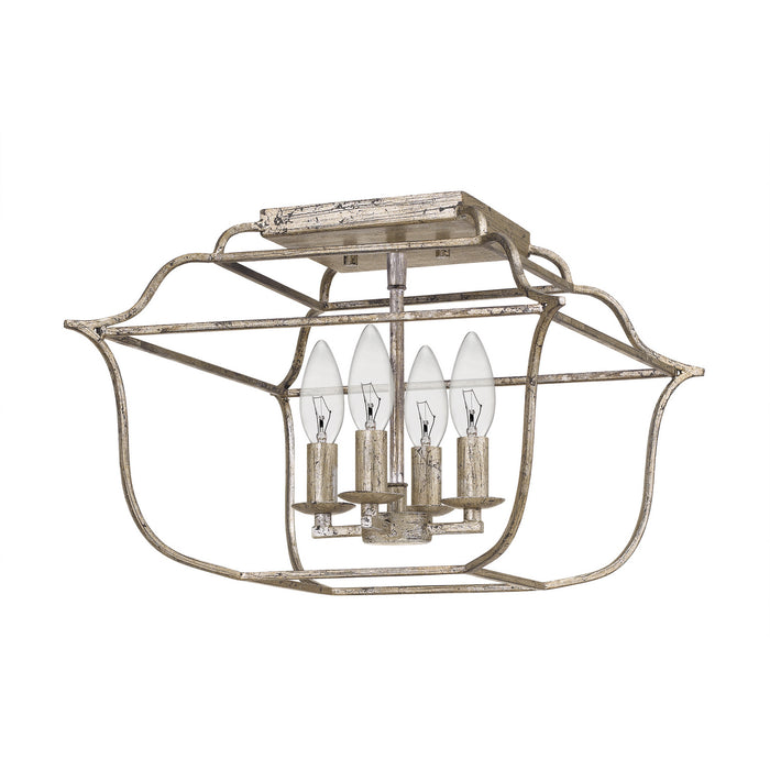 Four Light Semi-Flush Mount from the Gallery collection in Century Silver Leaf finish