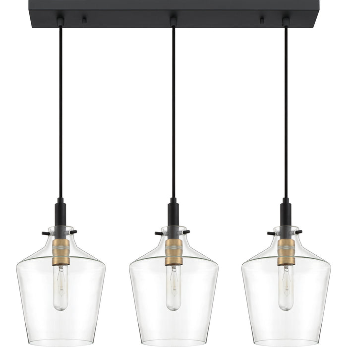 Three Light Island Chandelier from the June collection in Earth Black finish