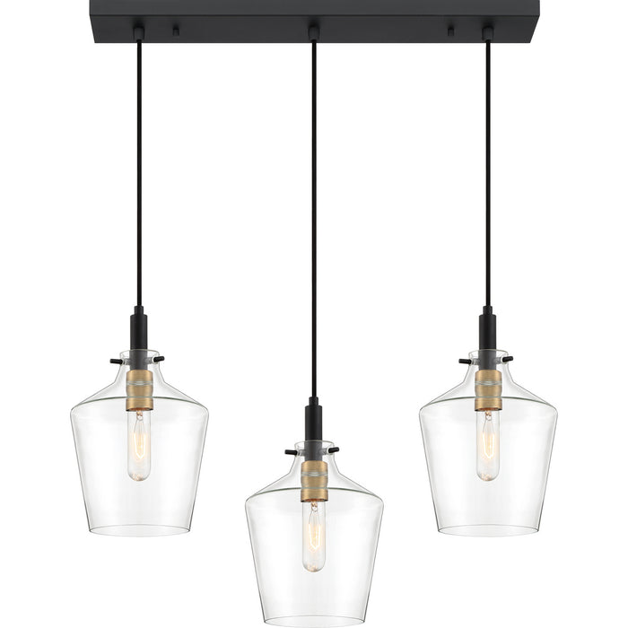 Three Light Island Chandelier from the June collection in Earth Black finish