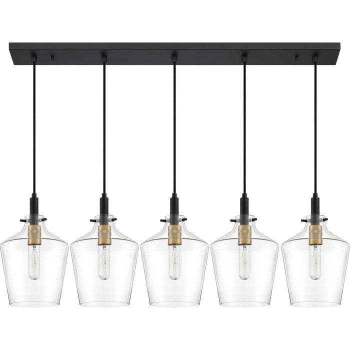 Five Light Island Chandelier from the June collection in Earth Black finish