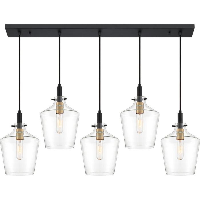 Five Light Island Chandelier from the June collection in Earth Black finish