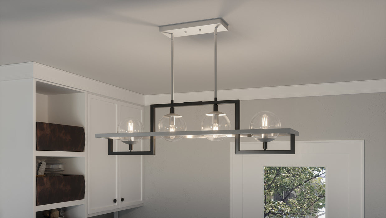 Four Light Island Chandelier from the Kane collection in Earth Black finish
