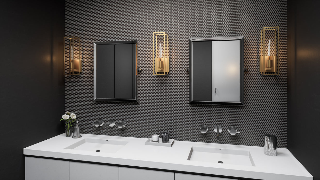 One Light Bath from the Leighton collection in Weathered Brass finish