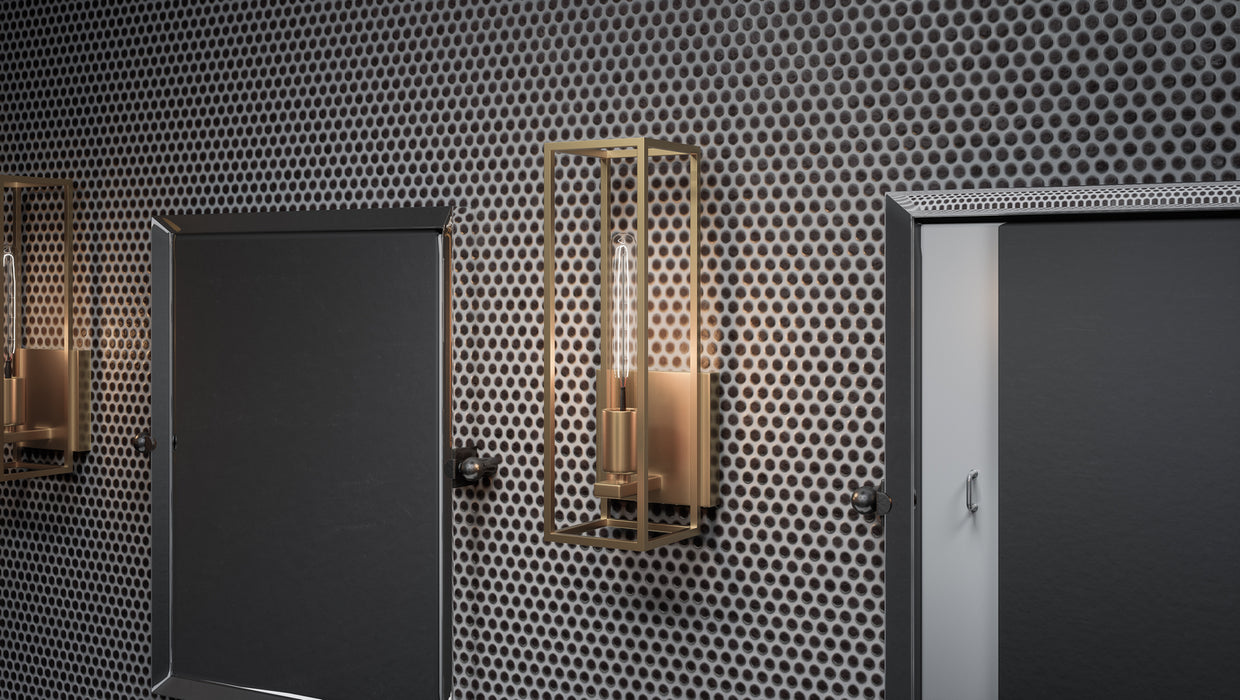 One Light Bath from the Leighton collection in Weathered Brass finish
