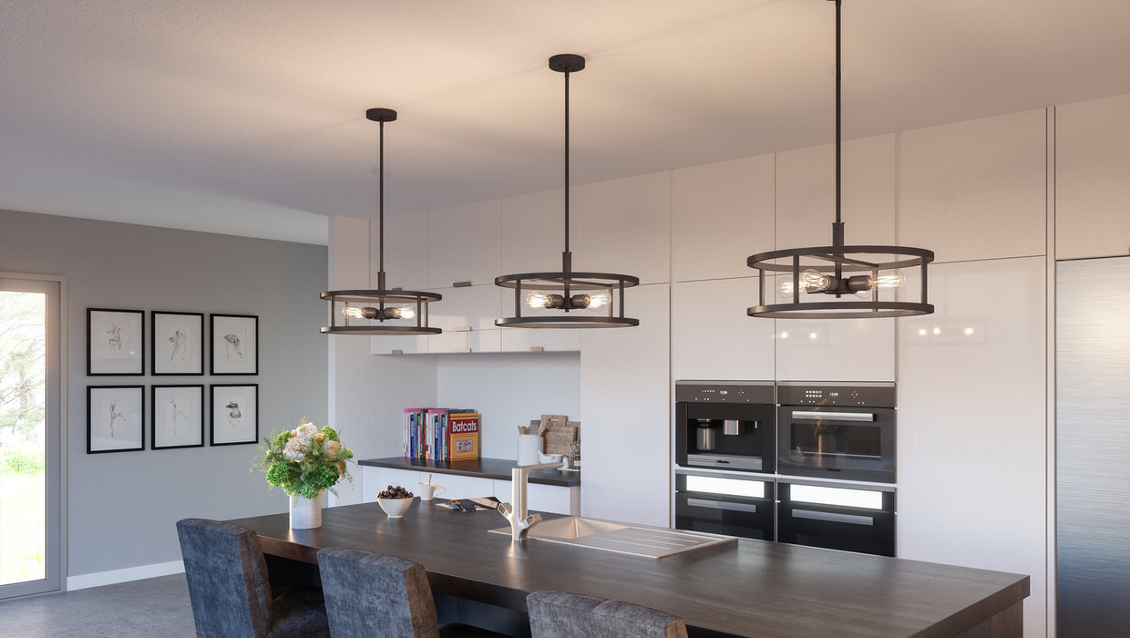 Five Light Pendant from the New Harbor collection in Western Bronze finish