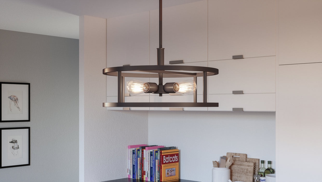 Five Light Pendant from the New Harbor collection in Western Bronze finish