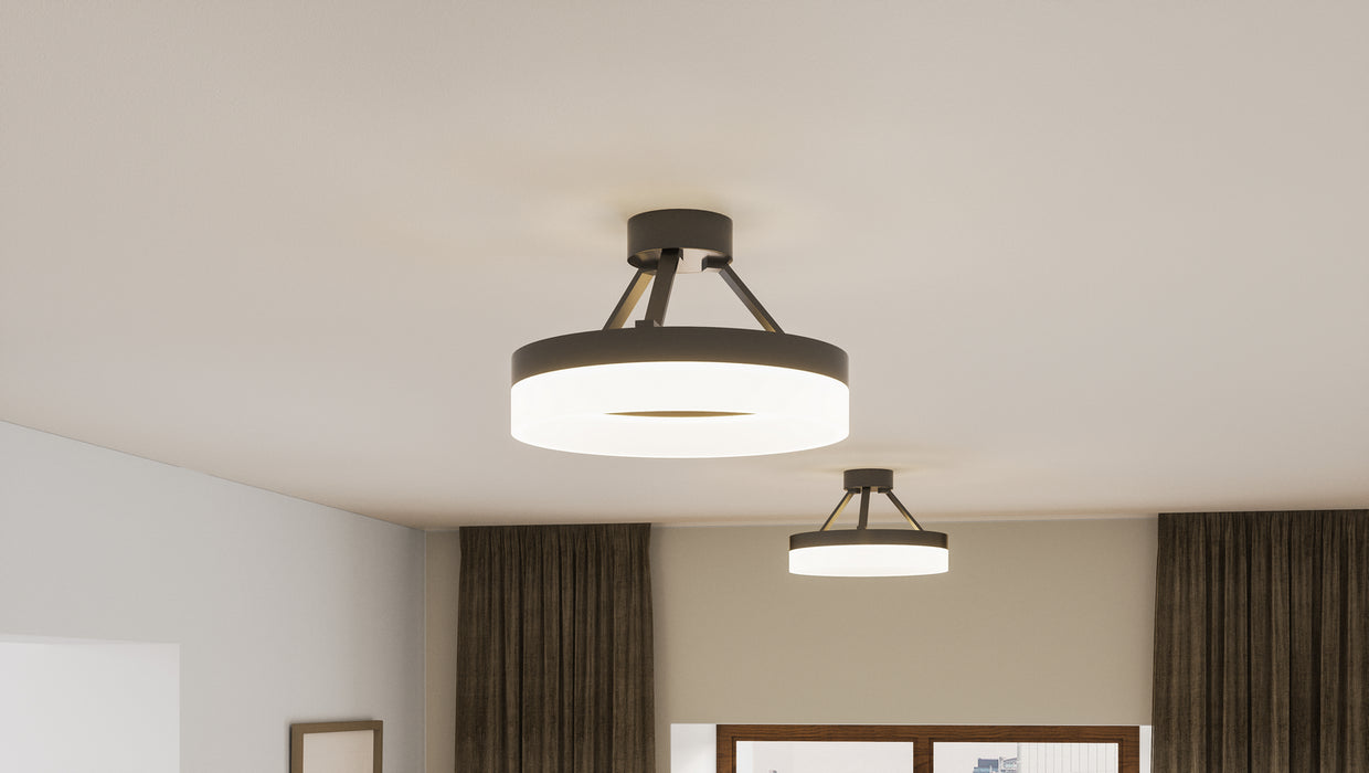 LED Semi Flush Mount from the Cohen collection in Oil Rubbed Bronze finish