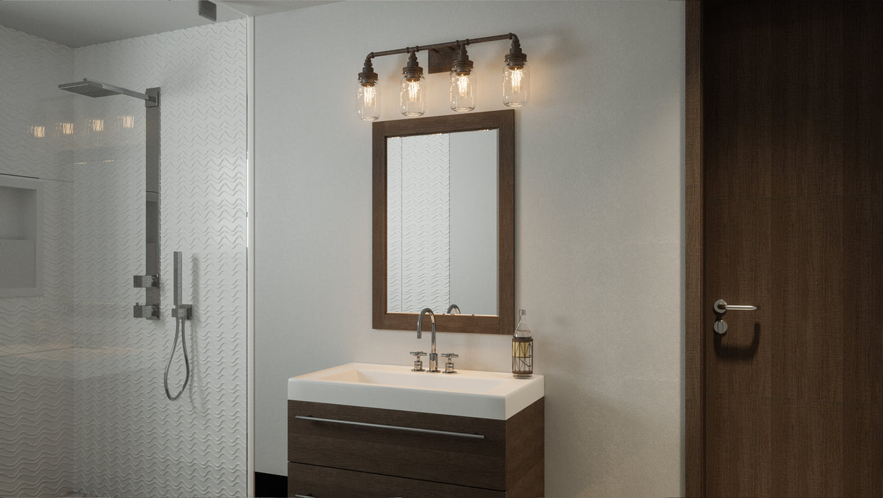 Four Light Bath Fixture from the Squire collection in Rustic Black finish