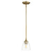 Quorum - 3059-280 - One Light Pendant - Enclave - Aged Brass w/ Clear/Seeded