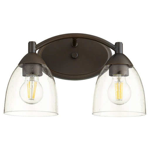 Quorum - 5069-2-286 - Two Light Vanity - Barkley - Oiled Bronze w/ Clear/Seeded