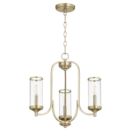 Quorum - 6044-3-80 - Three Light Chandelier - Collins - Aged Brass