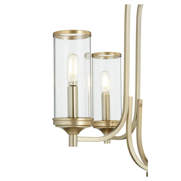 Four Light Chandelier from the Collins collection in Aged Brass finish