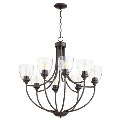 Quorum - 6059-8-286 - Eight Light Chandelier - Enclave - Oiled Bronze w/ Clear/Seeded