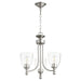 Quorum - 6122-3-265 - Three Light Chandelier - Rossington - Satin Nickel w/ Clear/Seeded