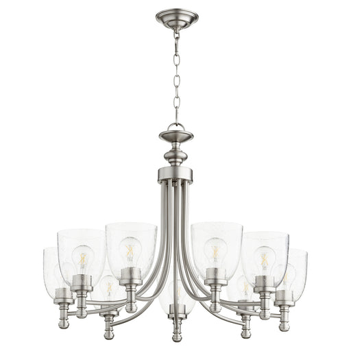 Quorum - 6122-9-265 - Nine Light Chandelier - Rossington - Satin Nickel w/ Clear/Seeded
