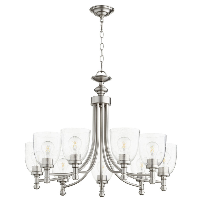 Quorum - 6122-9-265 - Nine Light Chandelier - Rossington - Satin Nickel w/ Clear/Seeded